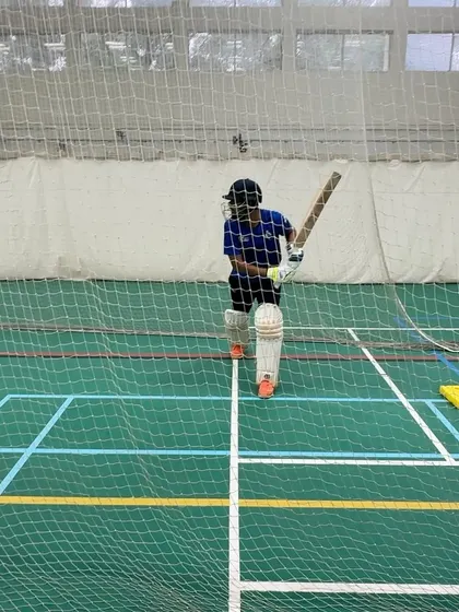 A young player during a skill work session for TNPL. The focus is always on improvement.