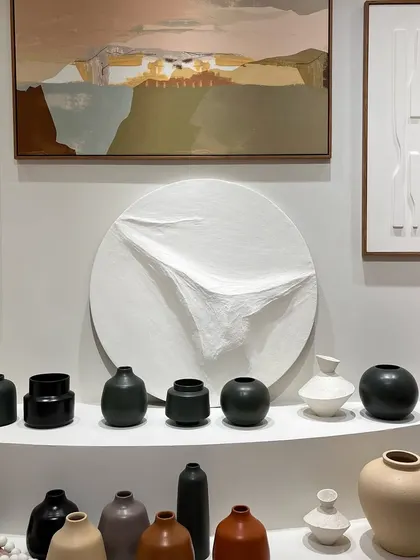 A collection of textured art and ceramic objects from Espravo. We are drawn to the simple, organic forms and the subtle variations in color and texture, which add a human touch to an interior space.