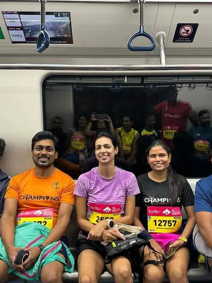 A duplicate of media 63 and 69, showing more of the team during our early morning commute to the race.