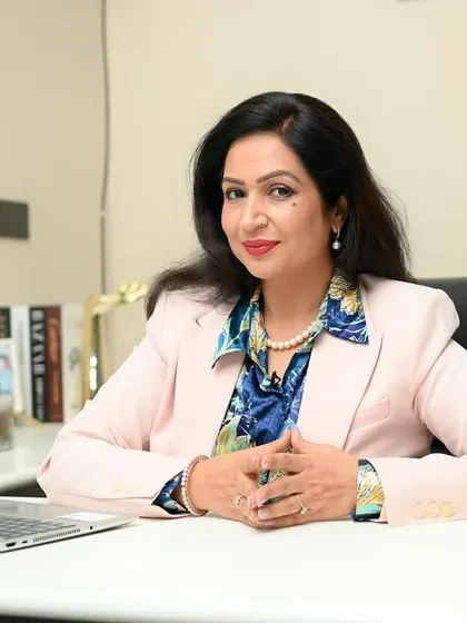 An executive portrait for an Image Coach, featuring her award. This immediately establishes her as a recognized expert in her field.