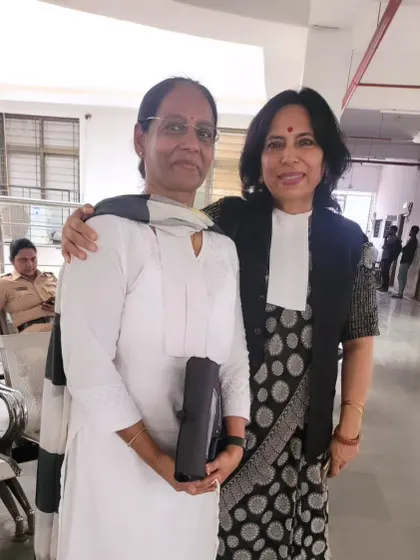 With a fellow lawyer at the Belapur court. The camaraderie and mutual respect within the legal fraternity are essential for navigating the challenging landscape of our justice system.