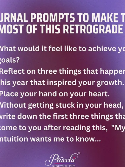 Journaling is a powerful tool during Mercury Retrograde. I've shared some prompts to help you reflect and connect with your intuition. Asking questions like "What do I need to let go of?" can lead to profound insights during this period.