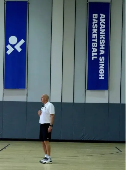 Coach Phil Galvin commanding the court during his session at our academy.