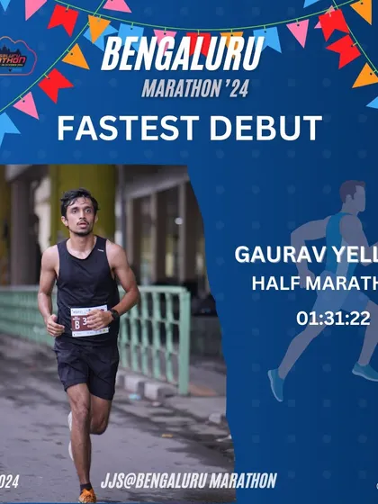 A huge congratulations to Gaurav Yelluru for his fastest debut in the Half Marathon. A time of 1:31:22 is a fantastic achievement and shows what is possible with a focused training plan.