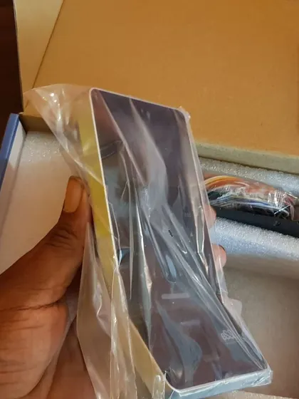 A new biometric unit being taken out of the box.