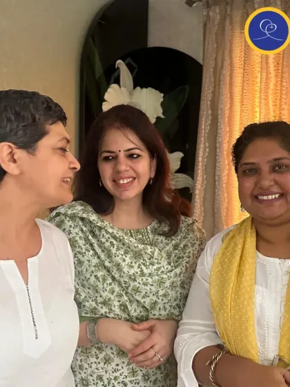 The smiles and laughter of our gurubhais during a Guru Purnima celebration. The joy of spiritual friendship is a tangible presence in our gatherings, making everyone feel at home.