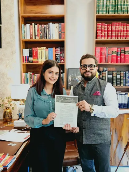 Mentoring young lawyers is a responsibility I take seriously. I congratulate Ms. Aayushi from ICFAI Law School on successfully completing her internship and contributing to our work at the firm.