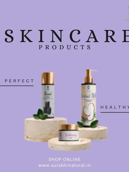 This image showcases a few of our skincare products, including our Charcoal face wash and Goat Milk body wash, perfect for creating a healthy skincare routine.