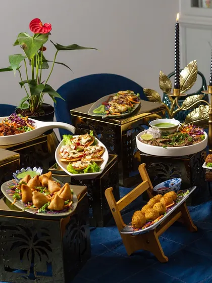 A beautiful display of various appetizers arranged as part of a grazing table, showcasing the variety of dishes we offer.