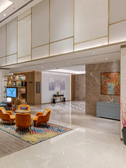 Additional media from the Holiday Inn, Lucknow project. These visuals provide further insight into the design of the lounges, dining areas, guest rooms, and other public spaces, highlighting our commitment to creating a cohesive and culturally resonant hospitality experience.