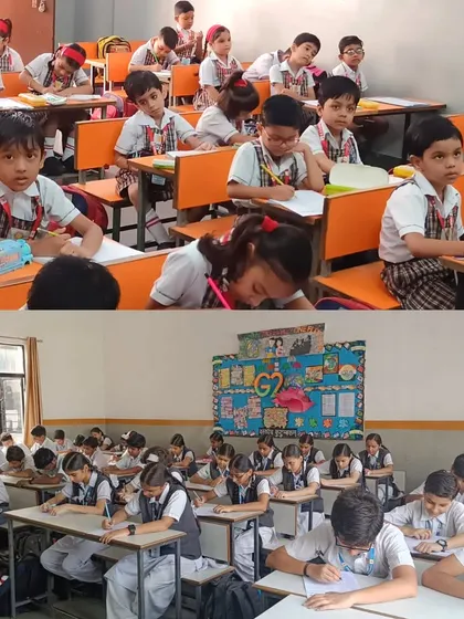 A throwback to the 2023 Olympiad at Gayatri Public School, Agra. The classrooms were filled with young, talented minds.