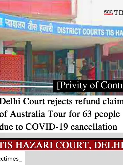 A graphic from SCC Times highlighting the 'Privity of Contract' case I won at Tis Hazari Court. It was a complex commercial suit involving 63 people, and the dismissal was a direct result of applying fundamental principles of the Indian Contract Act.