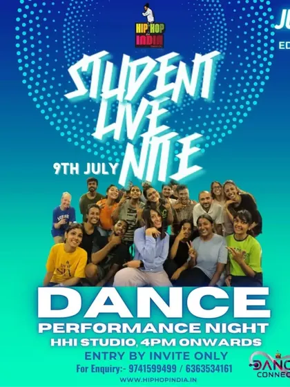 An invitation to our Student Live Nite, a dance performance night for our students to showcase what they've learned. It's a celebration of their hard work and progress.