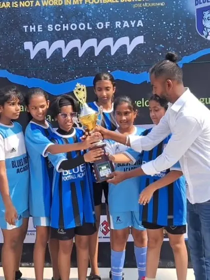 A closer look at the trophy presentation for our women's team. Every tournament provides a platform for players to gain experience and celebrate their progress.