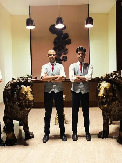 Our team ready for an event at a private venue. Dressed in our smart uniforms, we bring a professional touch to any house party or private gathering, ensuring your guests are well taken care of.