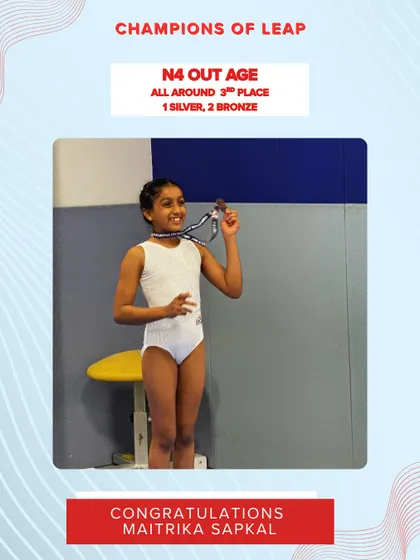 Congratulations to Maitrika Sapkal for her third-place all-around finish. Her journey is proof that taking a leap pays off.