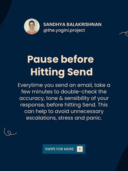 Four ways to stay calm at work: pause before hitting send, sip water before you speak, breathe deeply every hour, and turn off notifications.