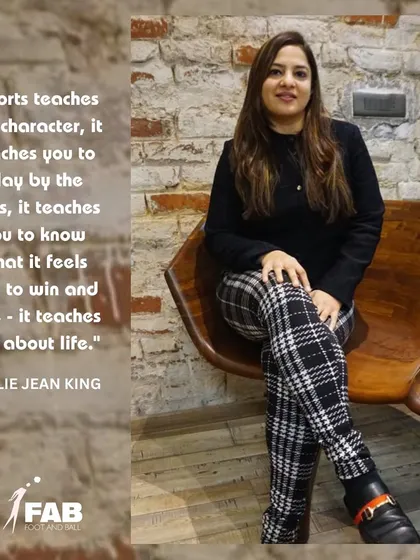 A portrait of our founder, Disha Malhotra Julka. Her philosophy is that sport teaches character, rules, and life itself, a belief that is at the heart of every workshop we conduct.