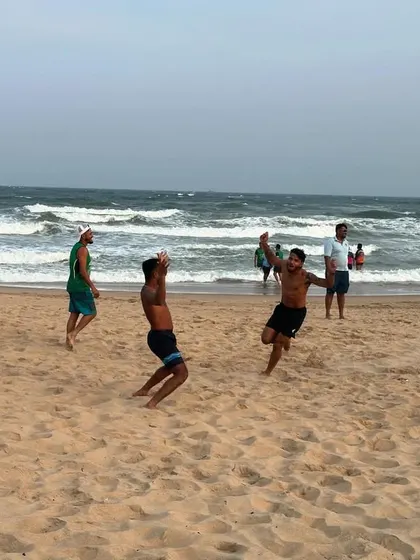More action from the team bonding session at Rushikonda Beach. A relaxed mind performs better under pressure.