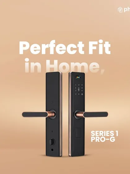 A perfect fit in your home. The Series 1 PRO-G is shown here, highlighting its elegant design with copper accents that can elevate the look of any entrance.