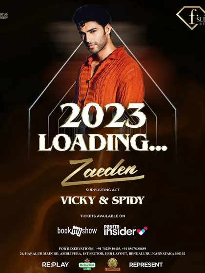 The official poster for the New Year's Eve 2023 event, where I performed the supporting act for the amazing artist Zaeden at F Superclub.