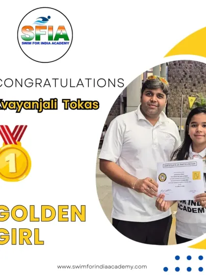 Celebrating our golden girl Kavyanjali Tokas. Her outstanding performance in training and competitions is an inspiration to everyone at the academy.