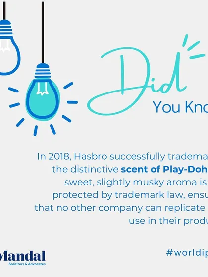 In 2018, Hasbro successfully trademarked the distinctive scent of Play-Doh, an example of a scent mark.