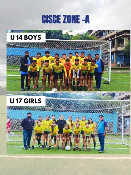 Kicking off glory at the CISCE Zone-A Football Tournament. Our U14 boys and U17 girls teams stand ready, showcasing the passion, precision, and power we bring to every competition.