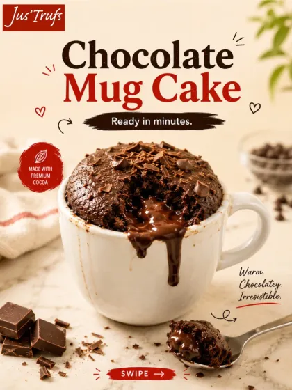 Our mug cake illustration shows another suggested use for Hot Chocolate Mix, with chocolate flowing from the warm centre.