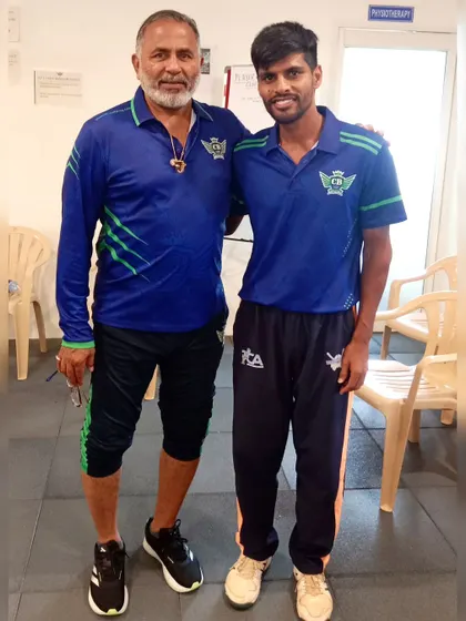 Our Head Coach Virender Singh Aujla with the legendary Bharat Arun, former India and current KKR bowling coach, during his Level-2 course.