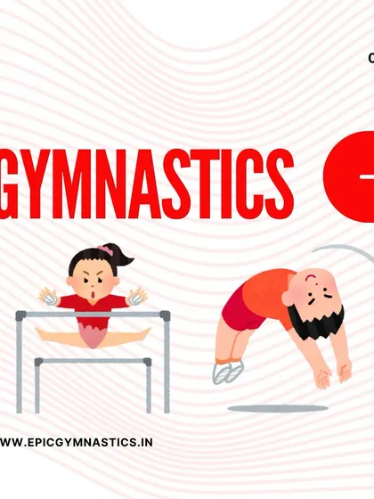 This graphic illustrates the core activities in gymnastics, from bar routines to tumbling, which together build a complete athlete.