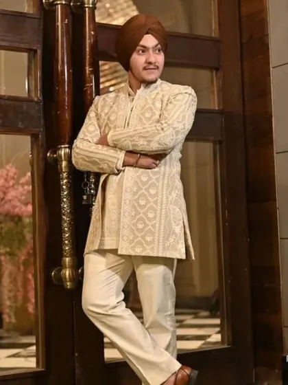 A relaxed and confident pose from our client, Gkirat. This image showcases how my outfits are designed to be comfortable without sacrificing an ounce of style.