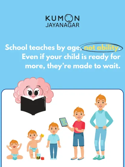 School often teaches by age, but I focus on ability. My program lets your child learn at their own pace, moving ahead when they're ready and building confidence, focus, and time management skills without pressure.