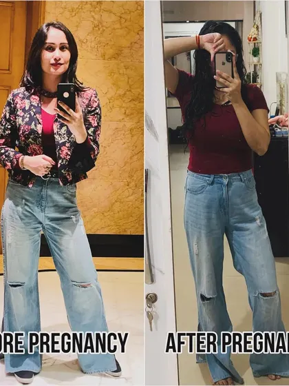 The pure happiness of fitting into your old jeans after pregnancy. This isn't about pressure, it's about the feeling of reclaiming a part of yourself. My journey shows that with the right approach, you can reduce the mommy pouch and feel great.