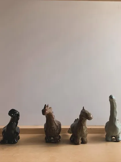 Another shot of the dinosaur collection, showing their different sizes and shapes.