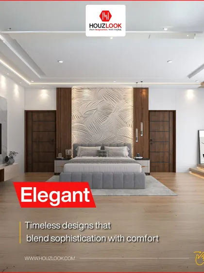 An elegant and timeless bedroom design that blends sophistication with comfort. The 3D textured panel behind the bed serves as a stunning focal point, complemented by clean lines and a neutral color palette.