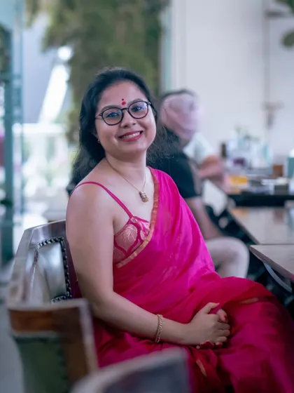 A guest enjoying our Golden Circle event, an exclusive gathering for our community. This shows our ability to host curated, high-touch events for special groups.