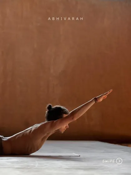 This posture, a variation of Shalabhasana (Locust Pose), strengthens the back and prepares the body for higher energies. It is part of the process of taking charge of your life and transforming your body into a passage, not a block.