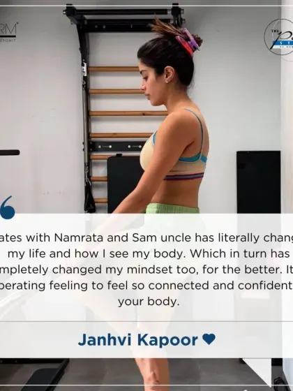 Janhvi Kapoor shares how Pilates with Namrata and Sam has changed her life. She feels more connected and confident in her body, which has transformed her mindset for the better.