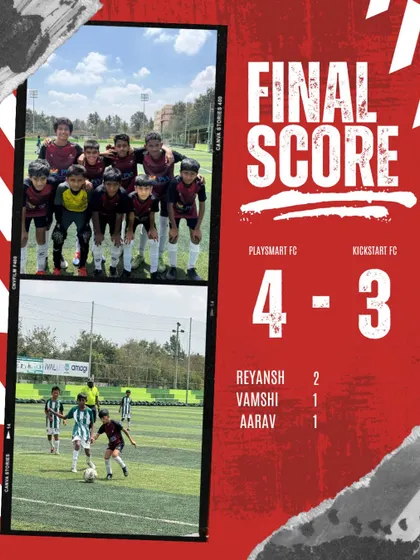 An absolute thriller! Our U-13 team battled hard to secure a 4-3 victory over Kickstart FC Academy in the KSFA YPL. A testament to their dedication and teamwork.