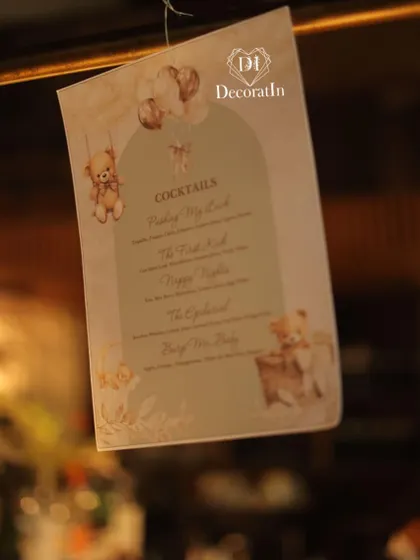 A close-up of the adorable custom-designed bar menu.