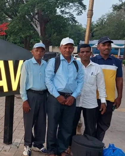 Our friends from the Chikhale Bhajana Mandali arriving for the festival. Their presence and performance are an integral part of the event's spirit.