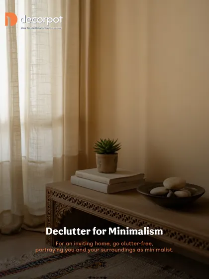 For an inviting and minimalist home, decluttering is key. This summer-friendly tip helps create a cool and calming environment by keeping surfaces clean and organized.