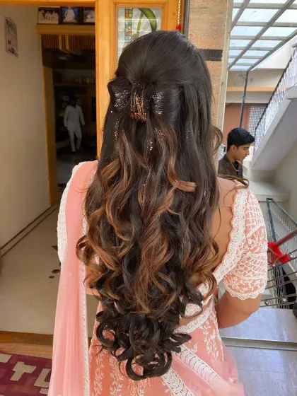 Another view of the claw clip hairstyle, showing how it creates a casual yet put-together look.