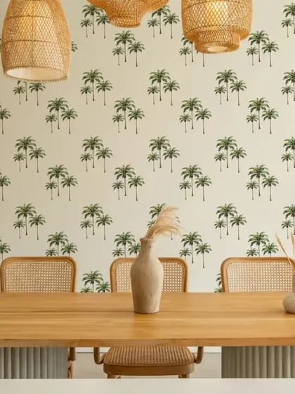 Our Island Palm Tree stickers create a relaxed and breezy dining area. The design is perfect for bringing a bit of the outdoors in and creating a casual, inviting atmosphere.