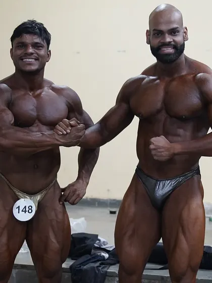 With my younger brother Kaku. It is my dream to see the next generation succeed.