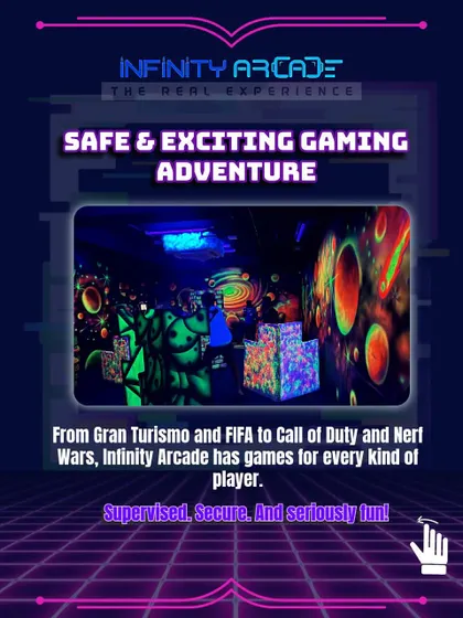 We offer a safe, supervised, and seriously fun gaming adventure with a huge variety of games, from laser tag and Nerf Wars to FIFA and Call of Duty.