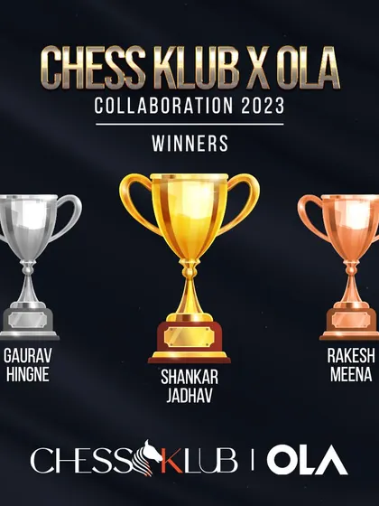 We also organize corporate chess events. This graphic celebrates the winners of our collaboration with OLA, bringing the strategic mindset of chess to the business world.
