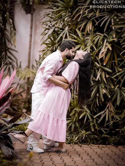 An intimate and passionate embrace in a secluded corner of our garden.