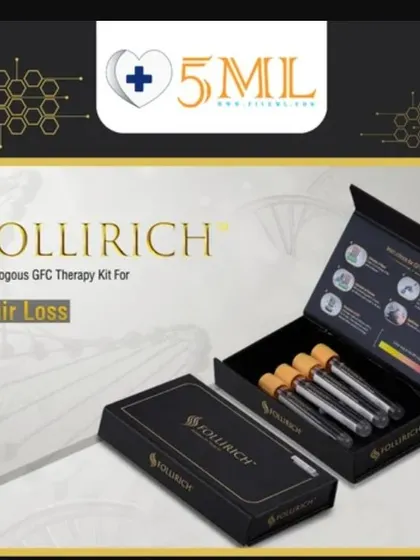 We supply the Follirich Autologous GFC Therapy Kit, specifically designed for hair loss treatments. The kit contains all necessary components for preparing the growth factor concentrate in a clinical setting.